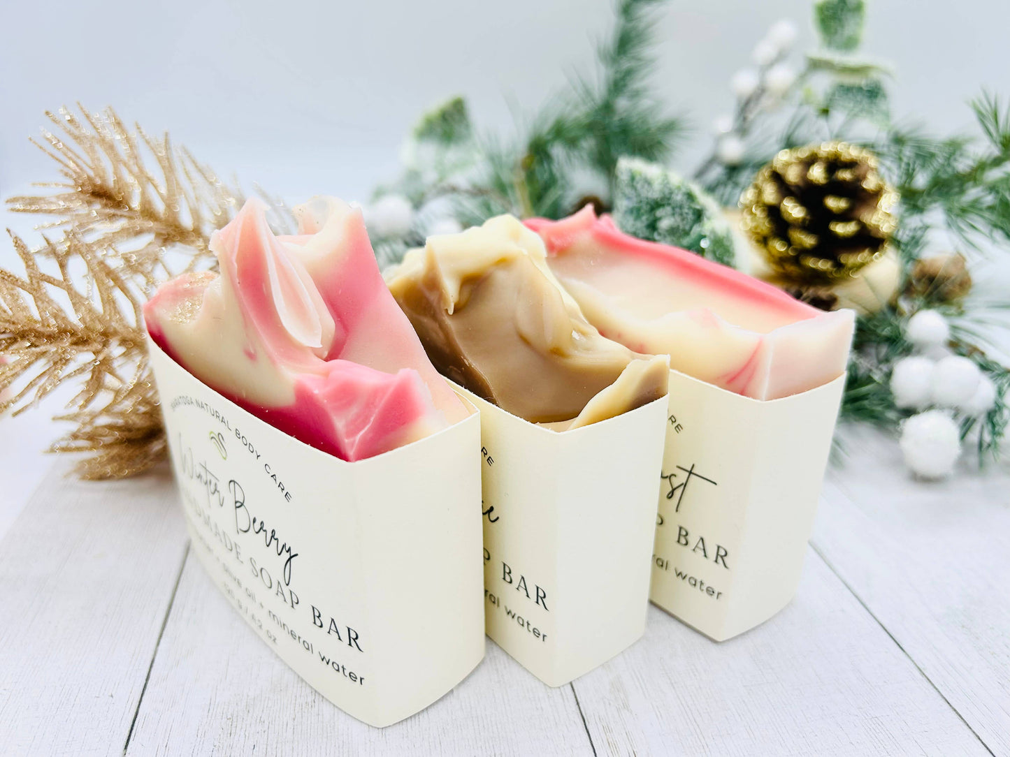 SEASONAL Peppermint Frost Handmade Soap Bar VEGAN Winter