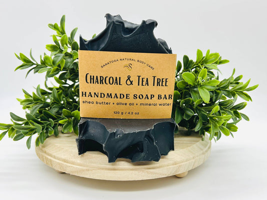 Charcoal Tea Tree Handmade Soap Bar VEGAN NATURAL