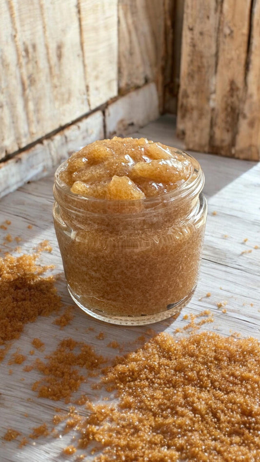 Glowing skin face scrub with Brown Sugar, Coconut Oil & Raw Honey