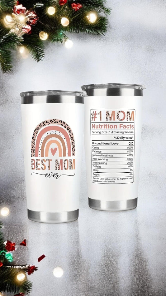 Celebrate Mom Every Sip of the Way - #1 Mom 20oz Insulated Tumbler, BPA-Free - Thoughtful Gift for Moms